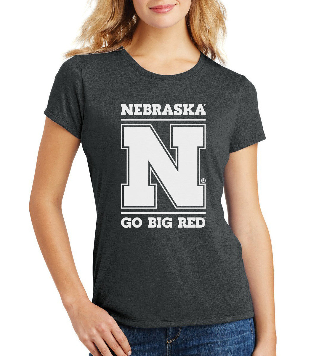 Women's Nebraska Cornhuskers "Nebraska N GO BIG RED" Premium Tri-Blend Tee Shirt