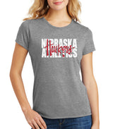 Women's Nebraska Athletics Legacy Script "Huskers" Premium Tri-Blend Tee Shirt