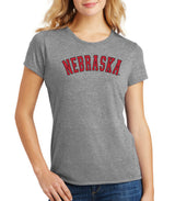 Women's "NEBRASKA" Arch Premium Tri-Blend Tee Shirt