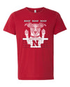Women's Nebraska Husker Volleyball Spike Dog ROOF ROOF ROOF Premium Tri-Blend Tee Shirt