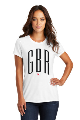 Women's Nebraska Huskers Premium Tri-Blend Tee Shirt - Black GBR