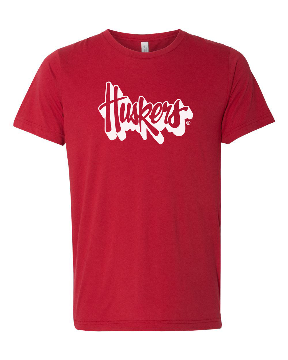 Women's Nebraska Huskers Premium Tri-Blend Tee Shirt - White Script Huskers Outline