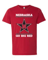 Women's Nebraska Husker Tee Shirt Premium Tri-Blend - Star N GO BIG RED