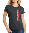 Women's Nebraska Huskers Premium Tri-Blend Tee Shirt - Vertical Nebraska Red & White Fade