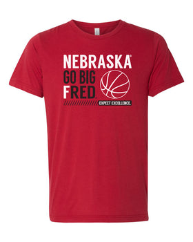 Women's Nebraska Huskers Premium Tri-Blend Tee Shirt - Nebraska Basketball - GO BIG FRED