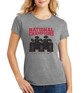 Women's Nebraska Huskers Premium Tri-Blend Tee Shirt - Football National Champions Trophies