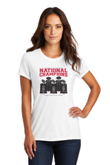 Women's Nebraska Huskers Premium Tri-Blend Tee Shirt - Football National Champions Trophies