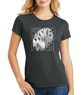 Women's Nebraska Huskers Premium Tri-Blend Tee Shirt - Husker Power Football