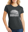 Women's Nebraska Huskers Premium Tri-Blend Tee Shirt - Nebraska Basketball Logo