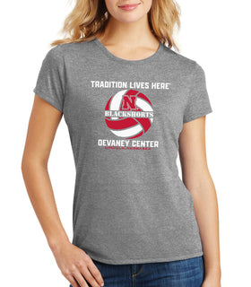 Women's Nebraska Huskers Premium Tri-Blend Tee Shirt - Blackshorts Volleyball Tradition Lives Here