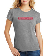 Women's Nebraska Huskers Premium Tri-Blend Tee Shirt - Nebraska Huskers Horiz Stripe