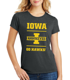 Women's Iowa Hawkeyes Premium Tri-Blend Tee Shirt - Iowa Hawkeyes - Go Hawks