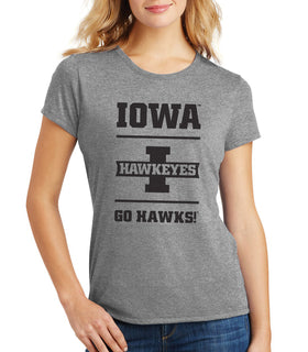 Women's Iowa Hawkeyes Premium Tri-Blend Tee Shirt - Iowa Hawkeyes - Go Hawks