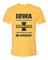 Women's Iowa Hawkeyes Premium Tri-Blend Tee Shirt - Iowa Hawkeyes - Go Hawks