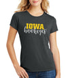 Women's Iowa Hawkeyes Premium Tri-Blend Tee Shirt - Iowa Script Hawkeyes