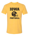 Women's Iowa Hawkeyes Premium Tri-Blend Tee Shirt - Iowa Football Helmet on Gold