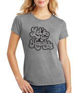 Women's Iowa Hawkeyes Premium Tri-Blend Tee Shirt - Retro Let's Go Hawks