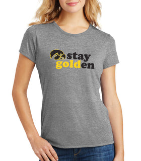 Women's Iowa Hawkeyes Premium Tri-Blend Tee Shirt - Stay Golden