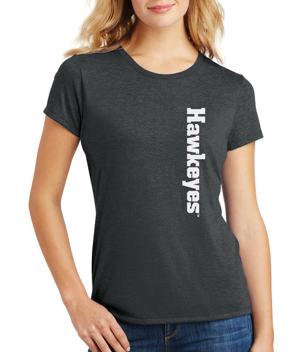 Women's Iowa Hawkeyes Premium Tri-Blend Tee Shirt - Vertical Offset Hawkeyes