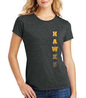 Women's Iowa Hawkeyes Premium Tri-Blend Tee Shirt - Vertical Hawks Fade