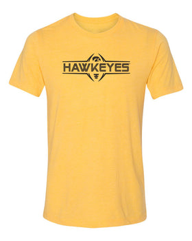 Women's Iowa Hawkeyes Premium Tri-Blend Tee Shirt - Striped Hawkeyes Football Laces