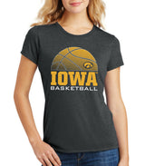 Women's Iowa Hawkeyes Premium Tri-Blend Tee Shirt - Iowa Basketball Oval Tigerhawk