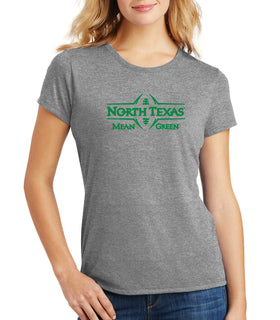 Women's North Texas Mean Green Premium Tri-Blend Tee Shirt - North Texas Football Laces