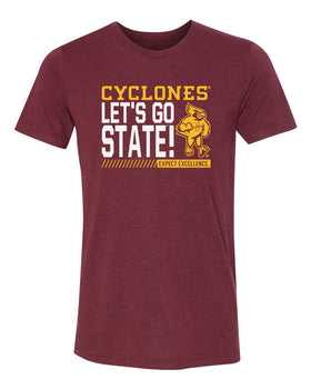 Women's Iowa State Cyclones Premium Tri-Blend Tee Shirt - Let's Go State - Expect Excellence