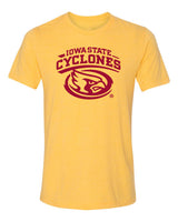 Women's Iowa State Cyclones Premium Tri-Blend Tee Shirt - Cy The ISU Cyclones Mascot Swirl