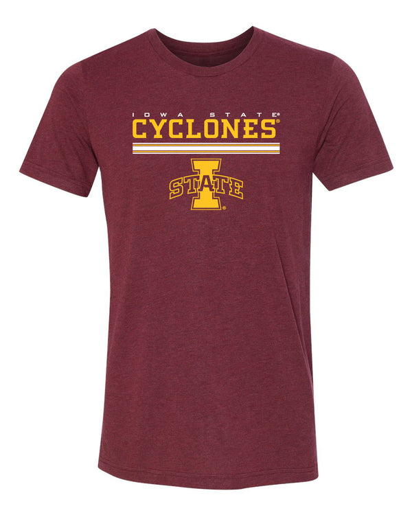 Women's Iowa State Cyclones Premium Tri-Blend Tee Shirt - I-State Logo with Horizontal Stripe