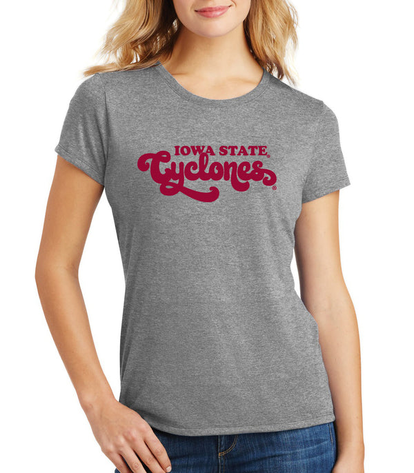 Women's Iowa State Cyclones Premium Tri-Blend Tee Shirt - Retro ISU Script Cyclones