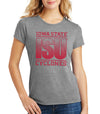 Women's Iowa State Cyclones Premium Tri-Blend Tee Shirt - ISU Fade Red on Gray
