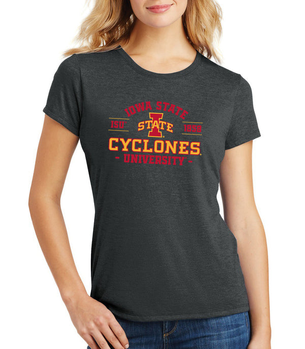 Women's Iowa State Cyclones Premium Tri-Blend Tee Shirt - Arch Iowa State 1858