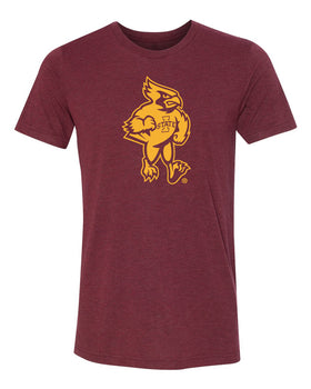 Women's Iowa State Cyclones Premium Tri-Blend Tee Shirt - Cy The Cyclones Mascot Full Body