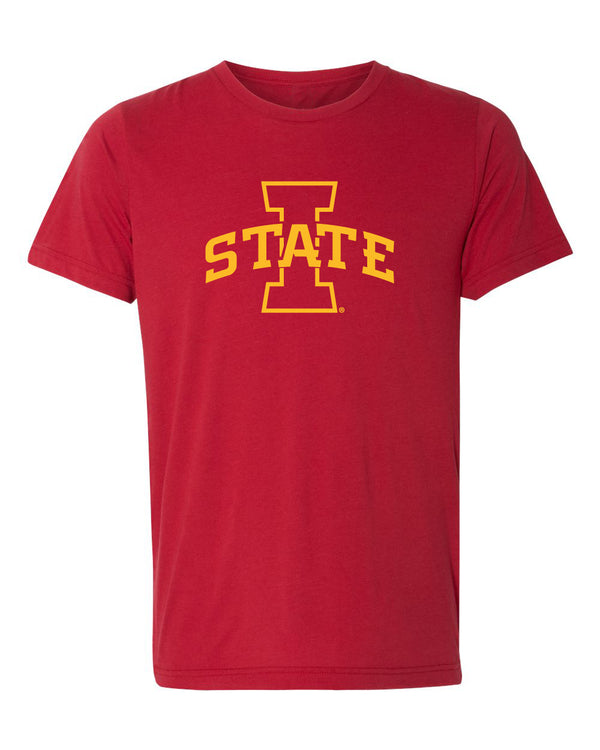 Women's Iowa State Cyclones Premium Tri-Blend Tee Shirt - I-State Primary Logo Gold Ink
