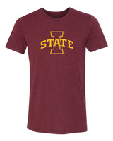 Women's Iowa State Cyclones Premium Tri-Blend Tee Shirt - I-State Primary Logo Gold Ink