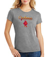 Women's Iowa State Cyclones Premium Tri-Blend Tee Shirt - Script Cyclones Full Color Fade with Cy