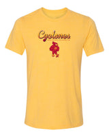 Women's Iowa State Cyclones Premium Tri-Blend Tee Shirt - Script Cyclones Full Color Fade with Cy
