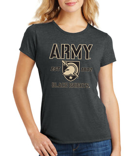 Women's Army Black Knights Premium Tri-Blend Tee Shirt - Army West Point Established 1802