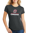 Women's Omaha Mavericks Premium Tri-Blend Tee Shirt - University of Nebraska Omaha with Primary Logo on Black