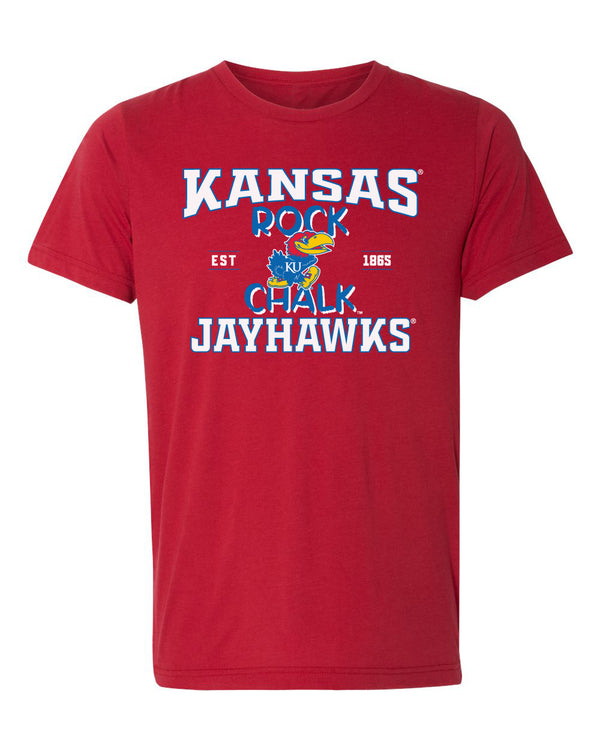 Women's Kansas Jayhawks Premium Tri-Blend Tee Shirt - Rock Chalk Jayhawks