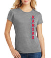 Women's Kansas Jayhawks Premium Tri-Blend Tee Shirt - Vertical University of Kansas