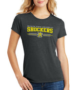 Women's Wichita State Shockers Premium Tri-Blend Tee Shirt - Wichita State Shockers 3 Stripe