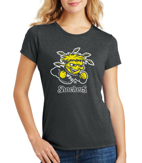 Women's Wichita State Shockers Premium Tri-Blend Tee Shirt - Wu Shock Shockers
