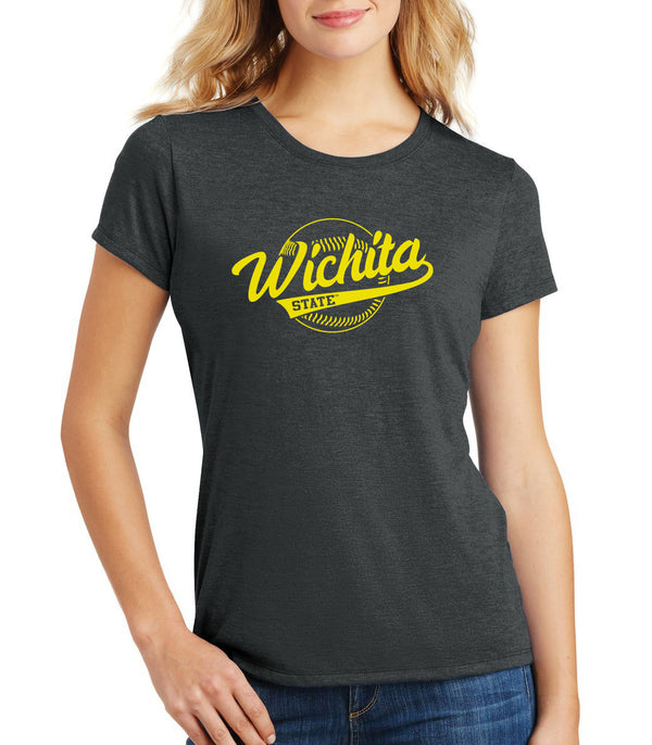 Women's Wichita State Shockers Premium Tri-Blend Tee Shirt - Wichita State Baseball