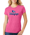 Women's Creighton Bluejays Premium Tri-Blend Tee Shirt - Script Bluejays Full Color Fade