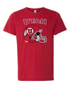 Women's Utah Utes Premium Tri-Blend Tee Shirt - Utah Utes Football Helmet