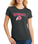 Women's Utah Utes Premium Tri-Blend Tee Shirt - Circle & Feather Logo
