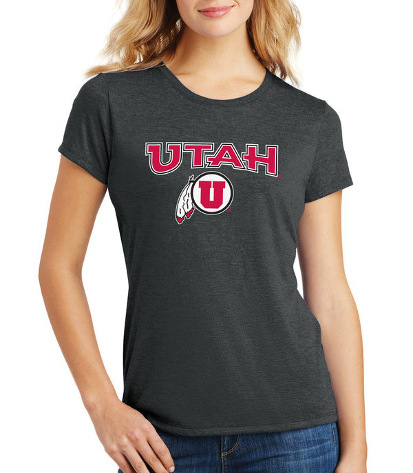 Women's Utah Utes Premium Tri-Blend Tee Shirt - Circle & Feather Logo