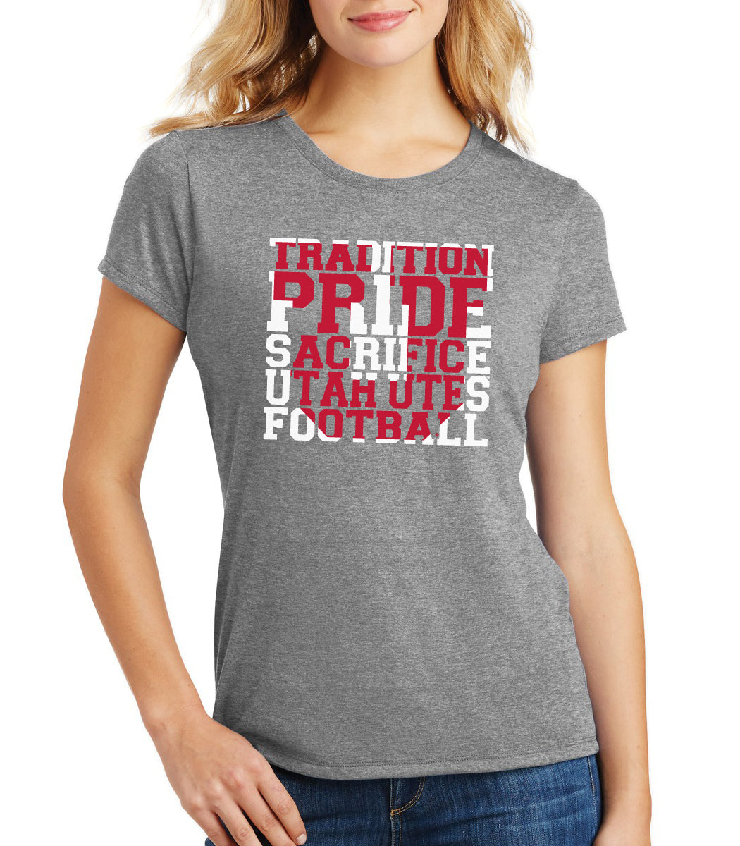Women's Utah Utes Premium Tri-Blend Tee Shirt - Utah Utes Football Tradition